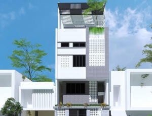 Công trình thực tế khi sử dụng gạch thông gió trang trí mặt tiền